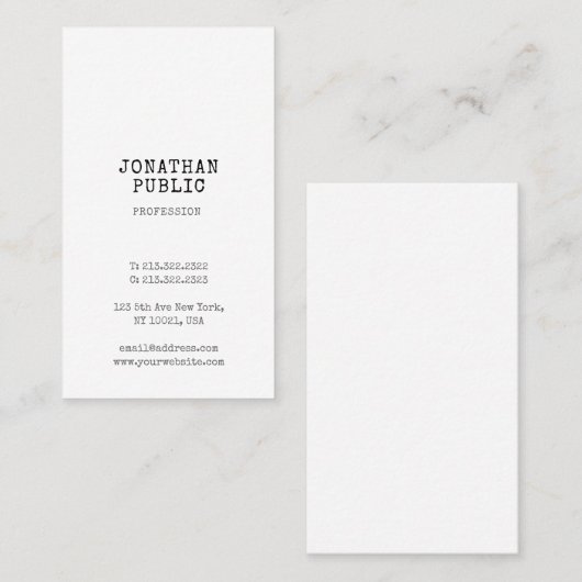 ヴィンテージのクラシックな一見の専門のエレガントなテンプレート 名刺 (正面/裏面)