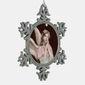 ヴィンテージのクラシックな写真の天使のオーナメント スノーフレークピューターオーナメント (左)