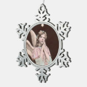 ヴィンテージのクラシックな写真の天使のオーナメント スノーフレークピューターオーナメント (右)