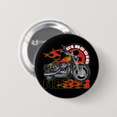 ヴィンテージのクラシックな炎のペンキの仕事のオートバイ 缶バッジ (正面&裏面)