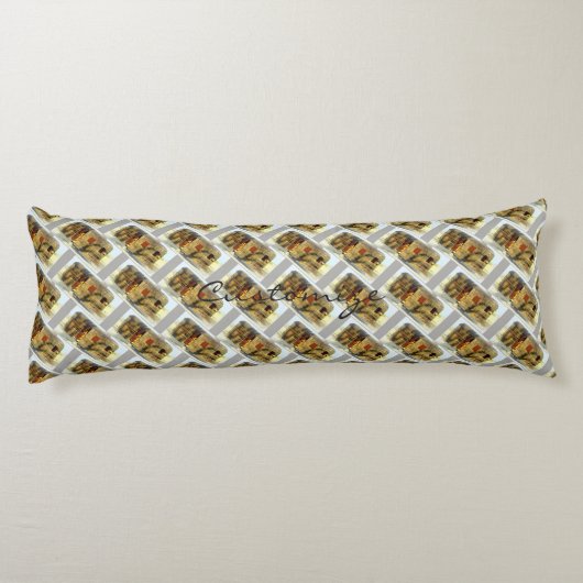 ヴィンテージのクラシックによって風化させる木製のキャラバン ボディピロー (裏面)