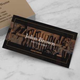 ヴィンテージのクラシックは便利屋の大工に用具を使います 名刺