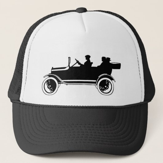 ヴィンテージのクラシックカーのシルエットの帽子の帽子 キャップ (正面)