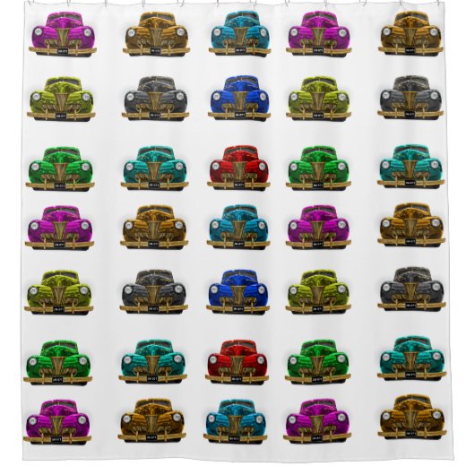 ヴィンテージのクラシック車 シャワーカーテン (正面)