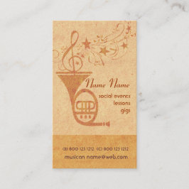 ヴィンテージのクラシック音楽のフレンチ・ホルン- DJ 名刺