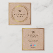 ヴィンテージのクラフトによって印刷される社会的な正方形の名刺 スクエア名刺 (正面/裏面)