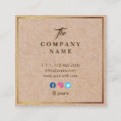 ヴィンテージのクラフトによって印刷される社会的な正方形の名刺 スクエア名刺 (裏面)