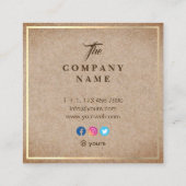 ヴィンテージのクラフトによって印刷される社会的な正方形の名刺 スクエア名刺 (裏面)