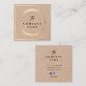 ヴィンテージのクラフトによって印刷される社会的な正方形の名刺 スクエア名刺 (正面/裏面)