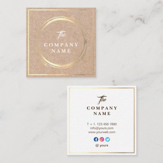 ヴィンテージのクラフトによって印刷される社会的な正方形の名刺 スクエア名刺 (正面/裏面)