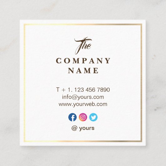 ヴィンテージのクラフトによって印刷される社会的な正方形の名刺 スクエア名刺 (裏面)