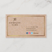 ヴィンテージのクラフトによって印刷される社会的な金ゴールドの名刺 名刺 (裏面)