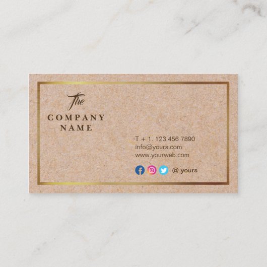 ヴィンテージのクラフトによって印刷される社会的な金ゴールドの名刺 名刺 (裏面)