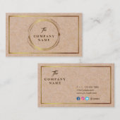 ヴィンテージのクラフトによって印刷される社会的な金ゴールドの名刺 名刺 (正面/裏面)