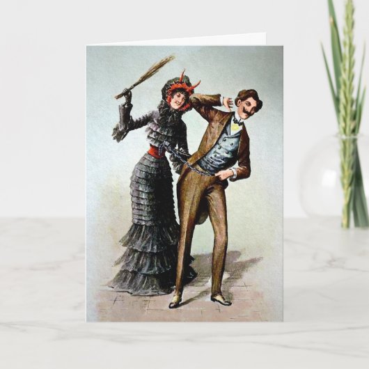 ヴィンテージのクランプス女性ホリデーカード シーズンカード (正面)