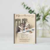 ヴィンテージのクリスチャン・ピルグリムの感謝祭の祈り ポストカード (スタンド正面)