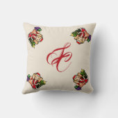 ヴィンテージのクリスマスかわいい象のモノグラム クッション (裏面)