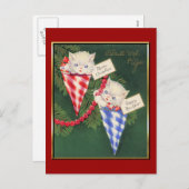 ヴィンテージのクリスマスか新年 シーズンポストカード (正面/裏面)