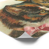 ヴィンテージのクリスマスと新年猫 ポスター (角)