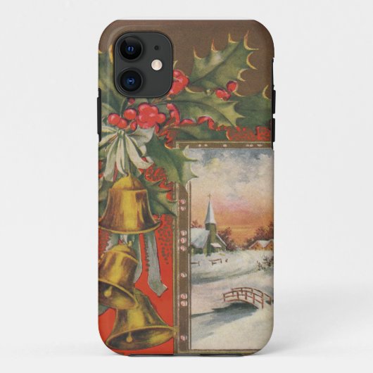 ヴィンテージのクリスマスと鐘,ホリー,ヴィレッジ Case-Mate iPhoneケース (裏面)