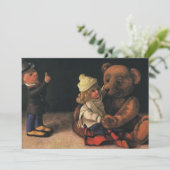 ヴィンテージのクリスマスのおもちゃおよびテディー・ベアの招待状 招待状 (スタンド正面)