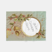 ヴィンテージのクリスマスのカスタマイズ可能な写真テンプレート フリースブランケット (正面(横))