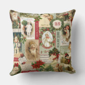 ヴィンテージのクリスマスのコラージュ クッション (裏面)