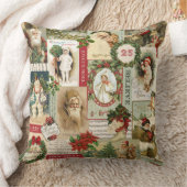 ヴィンテージのクリスマスのコラージュ クッション (ブランケット)