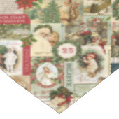 ヴィンテージのクリスマスのコラージュ テーブルクロス (アングル)