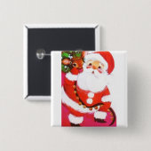 ヴィンテージのクリスマスのサンタのほとんどの美しいトナカイ 缶バッジ (正面&裏面)