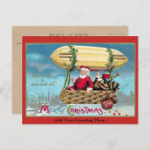 ヴィンテージのクリスマスのサンタのイラストレーション1909年 シーズンポストカード (正面/裏面)