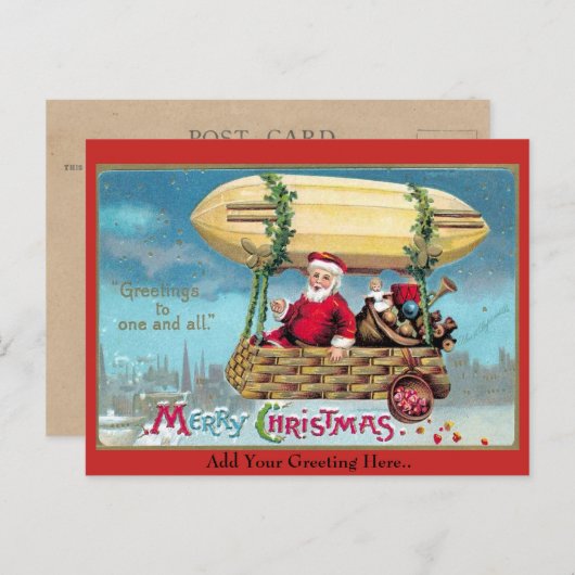 ヴィンテージのクリスマスのサンタのイラストレーション1909年 シーズンポストカード (正面/裏面)