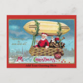 ヴィンテージのクリスマスのサンタのイラストレーション1909年 シーズンポストカード (正面)