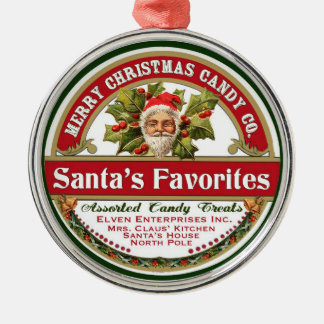 ヴィンテージのクリスマスのサンタのオーナメントキャンデーの好み メタルオーナメント