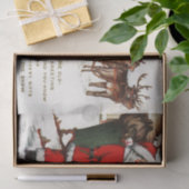 ヴィンテージのクリスマスのサンタのトナカイのパーティーのティッシュ 薄葉紙 (ギフト)