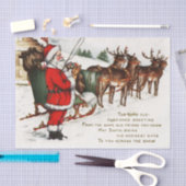 ヴィンテージのクリスマスのサンタのトナカイのパーティーのティッシュ 薄葉紙 (クラフト)