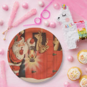 ヴィンテージのクリスマスのサンタのトナカイのパーティーのプレート ペーパープレート (パーティー)