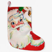 ヴィンテージのクリスマスのサンタのトナカイの装飾のストッキング スモールクリスマスストッキング (正面)