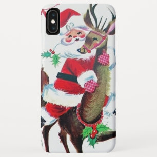 ヴィンテージのクリスマスのサンタのレトロの休日 iPhone XS MAXケース