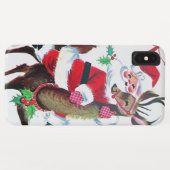 ヴィンテージのクリスマスのサンタのレトロの休日 Case-Mate iPhoneケース (裏面(横))