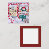 ヴィンテージのクリスマスのサンタのレトロの研修会 スクエア名刺 (正面/裏面)