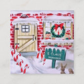 ヴィンテージのクリスマスのサンタのレトロの研修会 スクエア名刺 (正面)