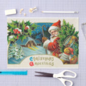 ヴィンテージのクリスマスのサンタの休日のパーティのティッシュ 薄葉紙 (クラフト)