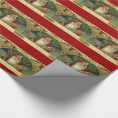 ヴィンテージのクリスマスのサンタの包装紙 ラッピングペーパー (角)