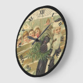 ヴィンテージのクリスマスのサンタの時計 ラージ壁時計 (傾斜)