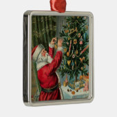 ヴィンテージのクリスマスのサンタの木の飾オーナメント メタルオーナメント (右)