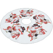 ヴィンテージのクリスマスのサンタの雪だるまの休日の木のスカート ブラッシュドポリエステルツリースカート (アングル)