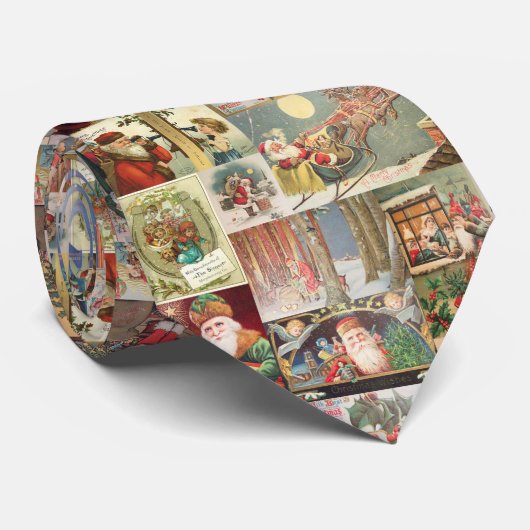 ヴィンテージのクリスマスのサンタ場面クラシックの休日 ネクタイ (ロール)