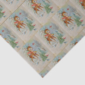 ヴィンテージのクリスマスのシカの休日のパーティのティッシュ 薄葉紙 (詳細)