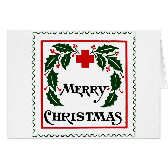 ヴィンテージのクリスマスのシールカード (正面横)